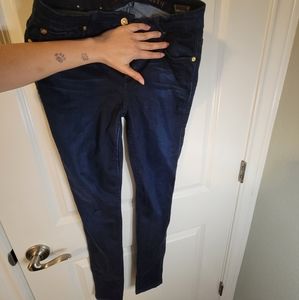 Super stretchy high waist skinny 7 For All Mankind dark wash jeans size 30